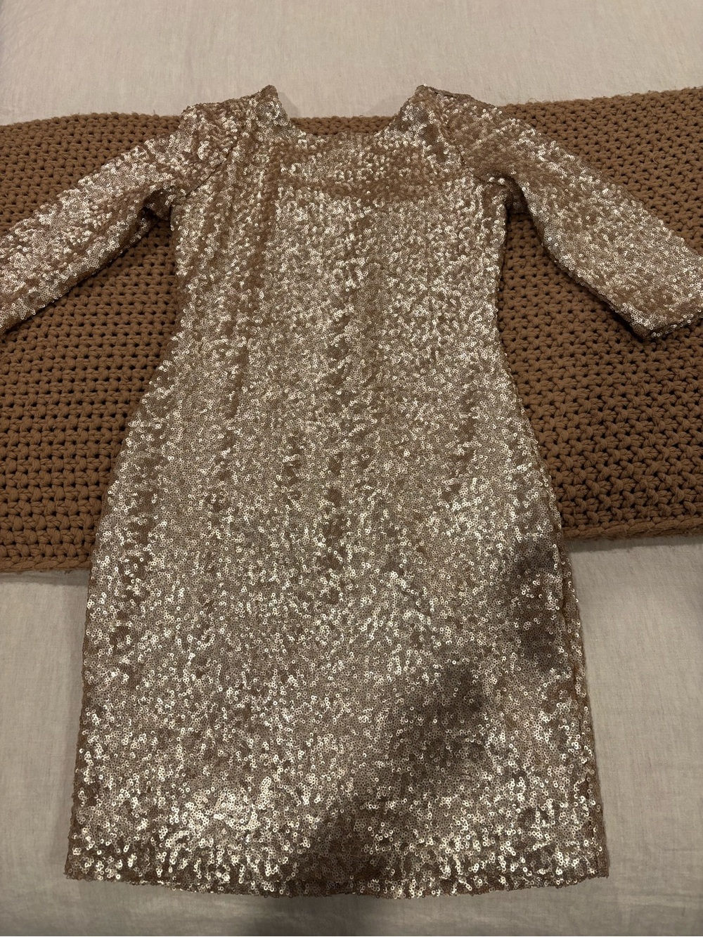 Women’s Sequin Party Dress - Shimmery Champagne